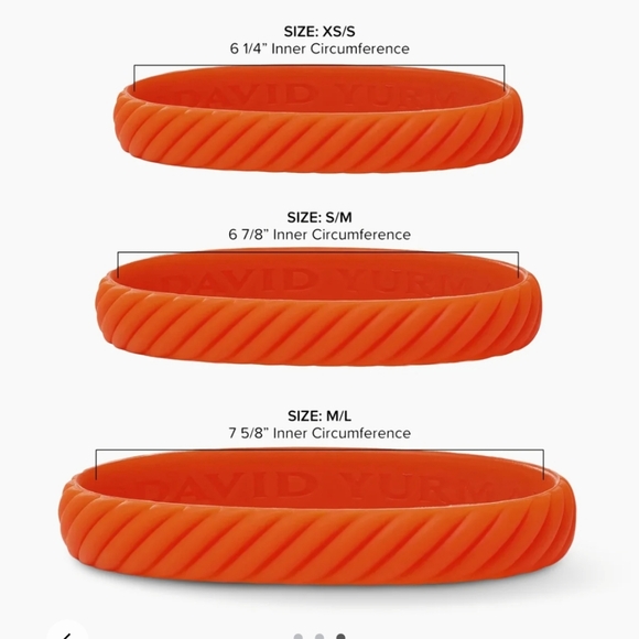 🌟  David Yurman Limited Edition Orange Rubber Cable Bracelet (Medium) 8mm - Picture 5 of 10